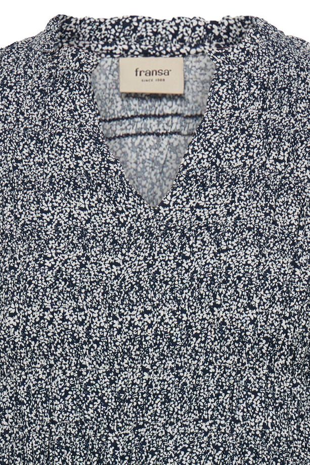 FRANSA Flowy Tiny Petal Print Dress - Navy