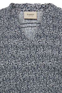 FRANSA Flowy Tiny Petal Print Dress - Navy