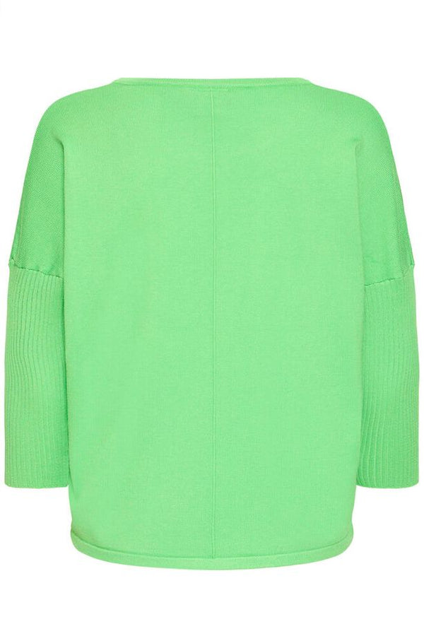 ICHI Luls Boxy 1/2 Sleeve Pullover - Green