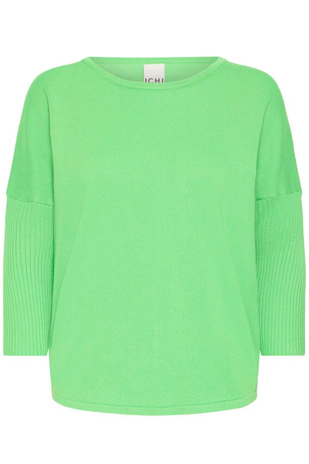 ICHI Luls Boxy 1/2 Sleeve Pullover - Green