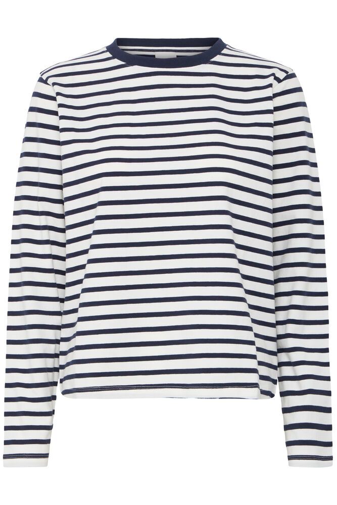 ICHI Mira Striped Top - Navy