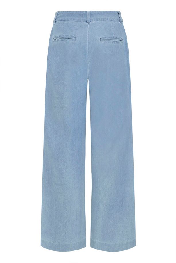 ICHI Kate Wide Leg Denim Trousers - Light Denim