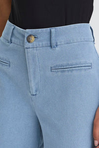 ICHI Kate Wide Leg Denim Trousers - Light Denim