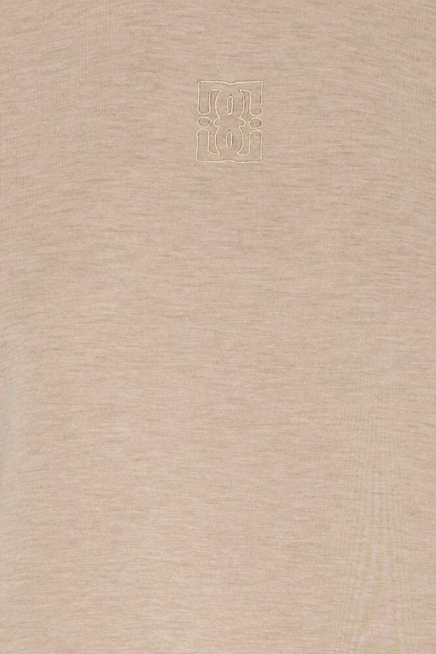 ICHI Cozy Short Sleeve Top - Beige