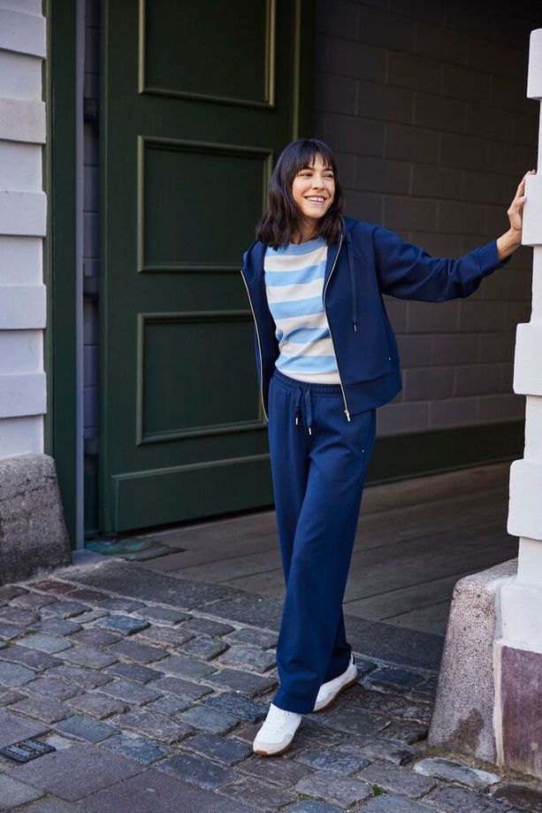 FRANSA Priya Wide Leg Pants - Navy