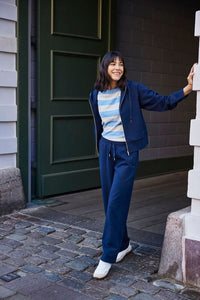 FRANSA Priya Wide Leg Pants - Navy