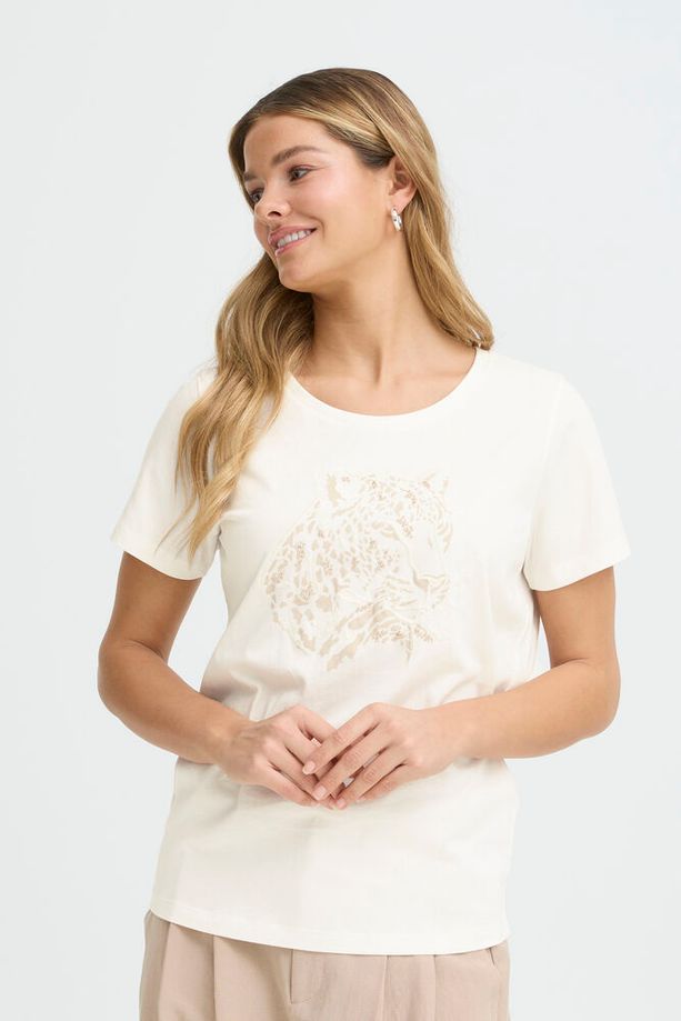 FRANSA Evani Cotton T-Shirt - Whisper White