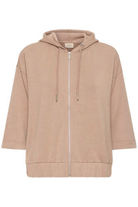 FRANSA Aurora Full Zip Hooded Top - Taupe