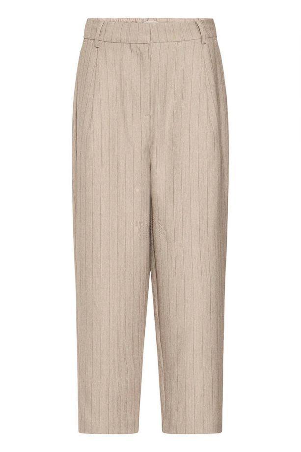 FRANSA Alex Carrot Leg Striped Pants - Taupe