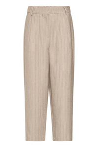 FRANSA Alex Carrot Leg Striped Pants - Taupe