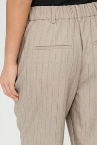 FRANSA Alex Carrot Leg Striped Pants - Taupe