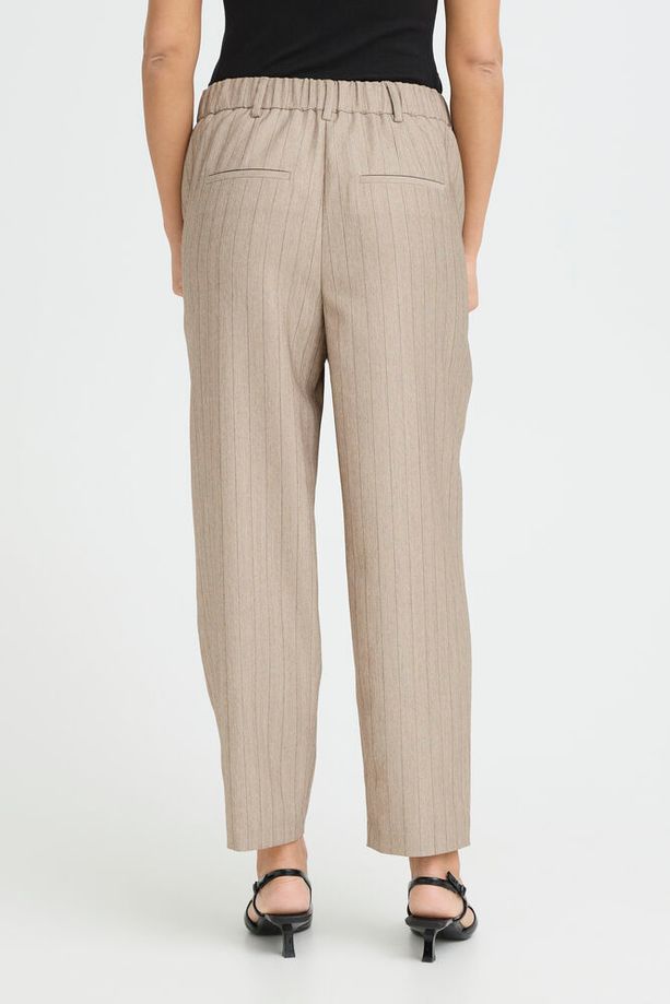 FRANSA Alex Carrot Leg Striped Pants - Taupe