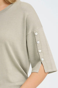 FRANSA Besmock 1/2 Sleeve Jumper - Sage