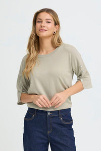 FRANSA Besmock 1/2 Sleeve Jumper - Sage