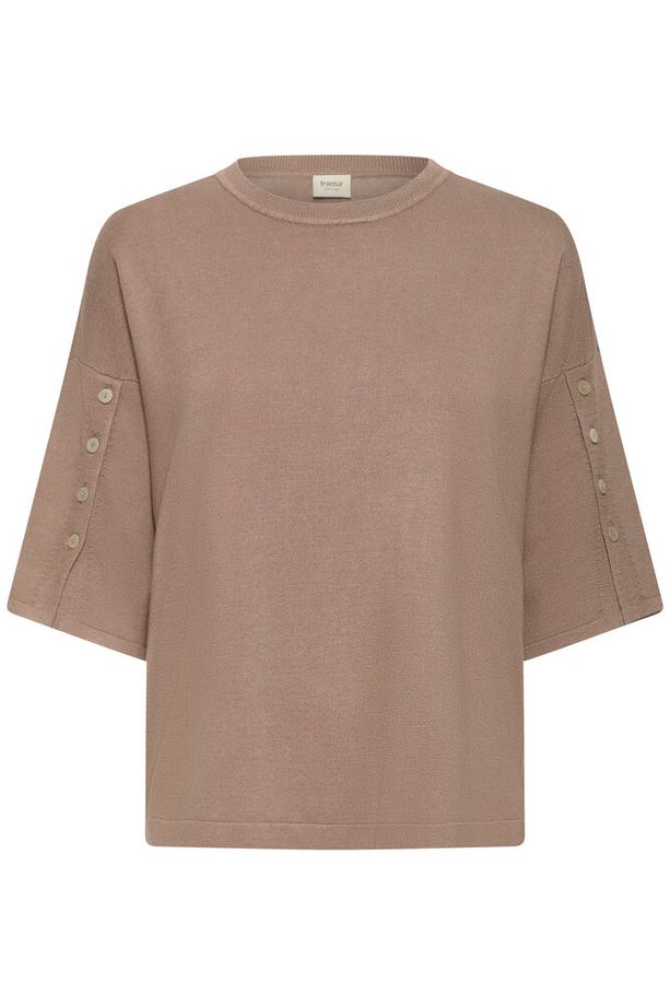 FRANSA Besmock 1/2 Sleeve Jumper - Taupe