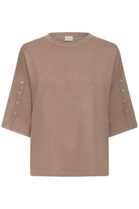 FRANSA Besmock 1/2 Sleeve Jumper - Taupe