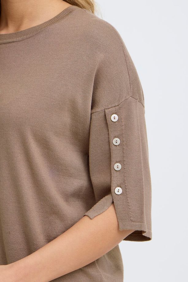 FRANSA Besmock 1/2 Sleeve Jumper - Taupe