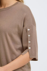 FRANSA Besmock 1/2 Sleeve Jumper - Taupe