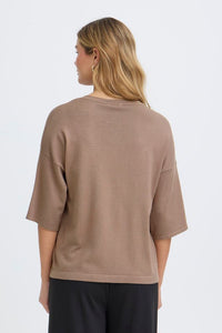 FRANSA Besmock 1/2 Sleeve Jumper - Taupe