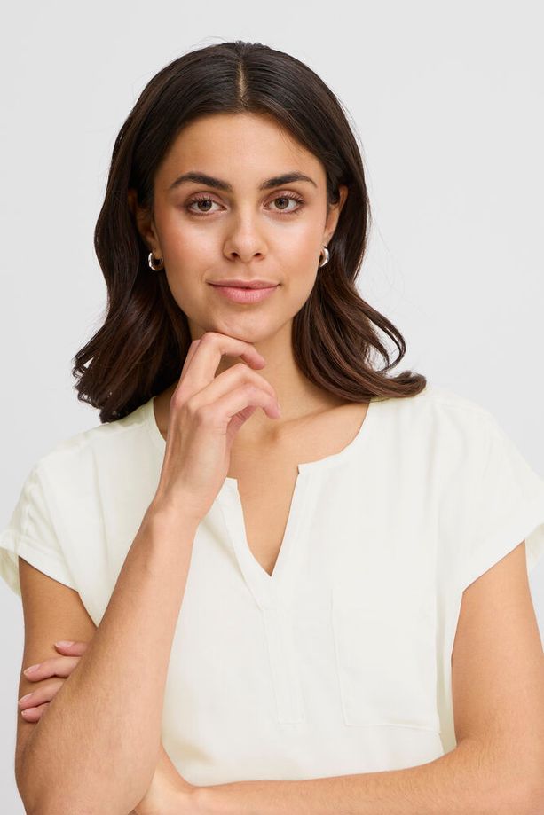 FRANSA Zawov 2 V-Neck Blouse - White