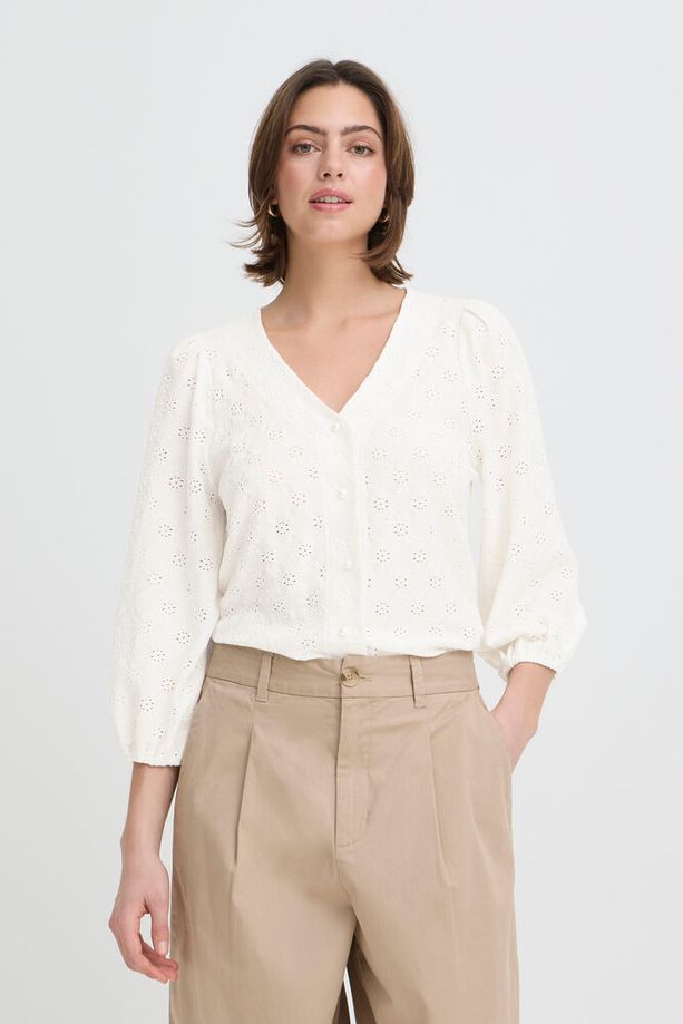 FRANSA Imira Floral Shirt - Ivory