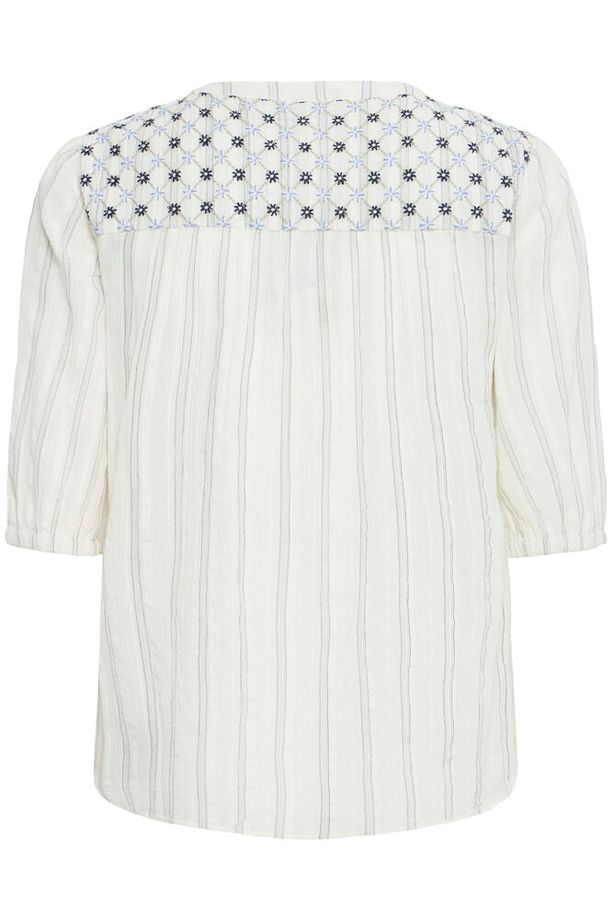 FRANSA Adi Striped Floral Shirt - Cream