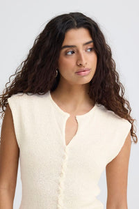 ICHI Blonds Knitted Top - Almond