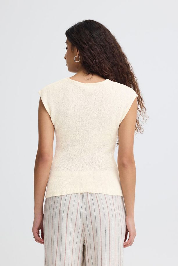 ICHI Blonds Knitted Top - Almond