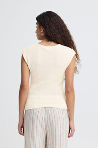 ICHI Blonds Knitted Top - Almond