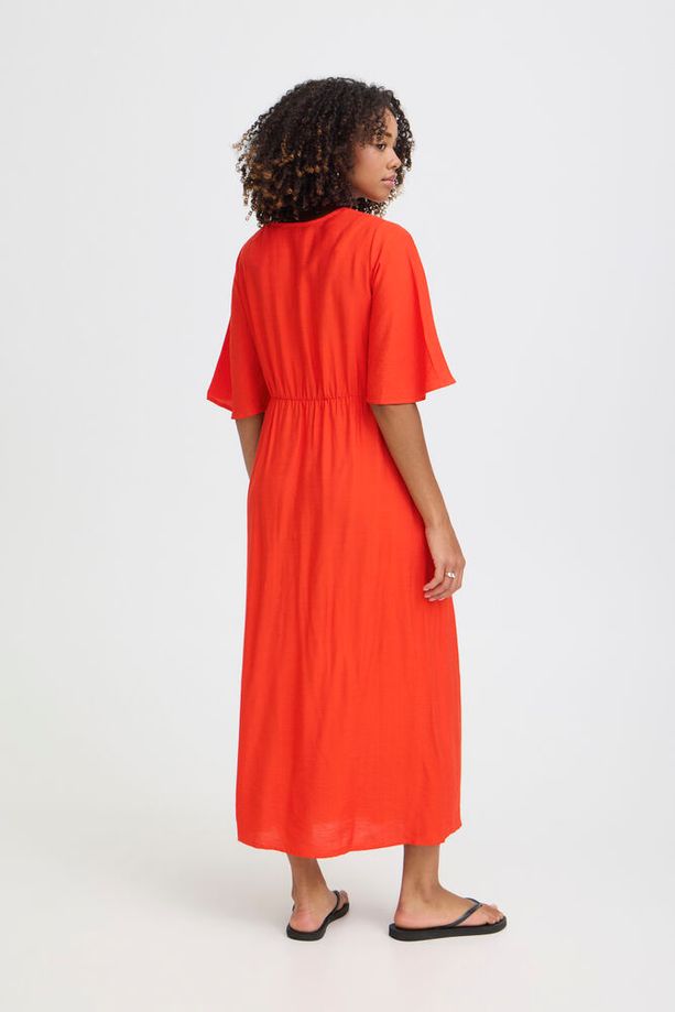 ICHI Imelda Midi Dress - Red