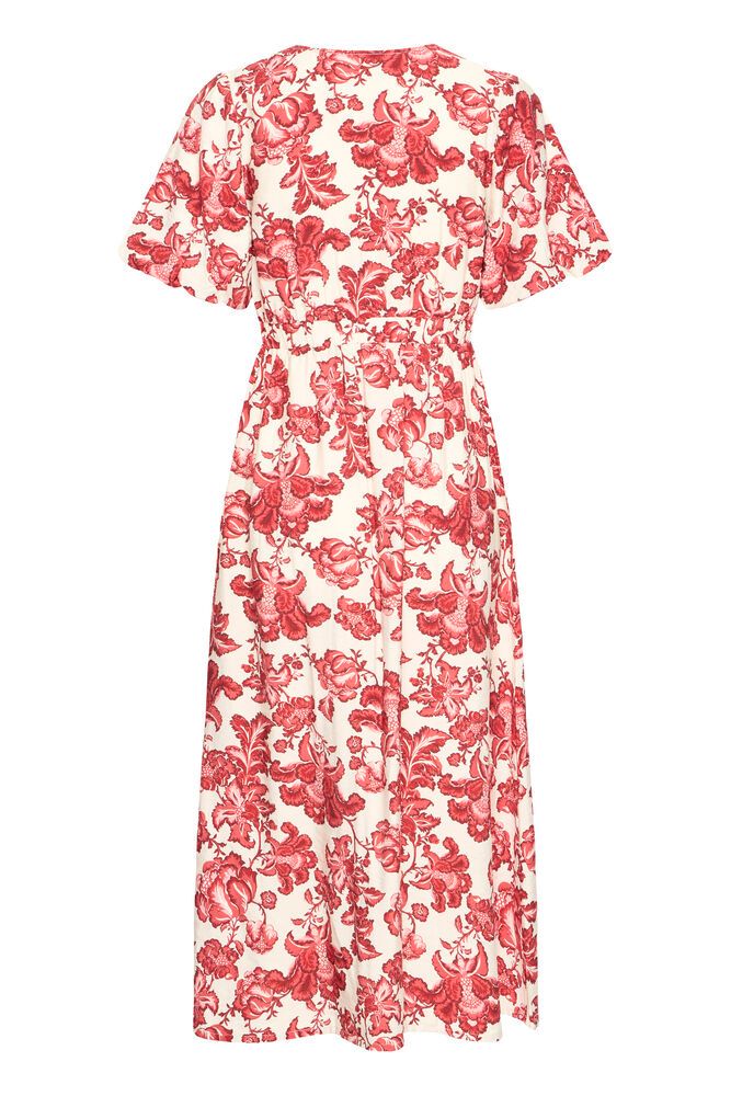 ICHI Gilvis Floral Midi Dress - Red