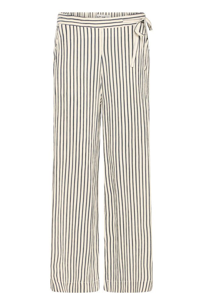 ICHI Marrakech Stripe Trousers - Navy