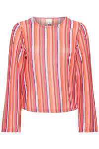 ICHI Libella Long Sleeve Top - Stripe