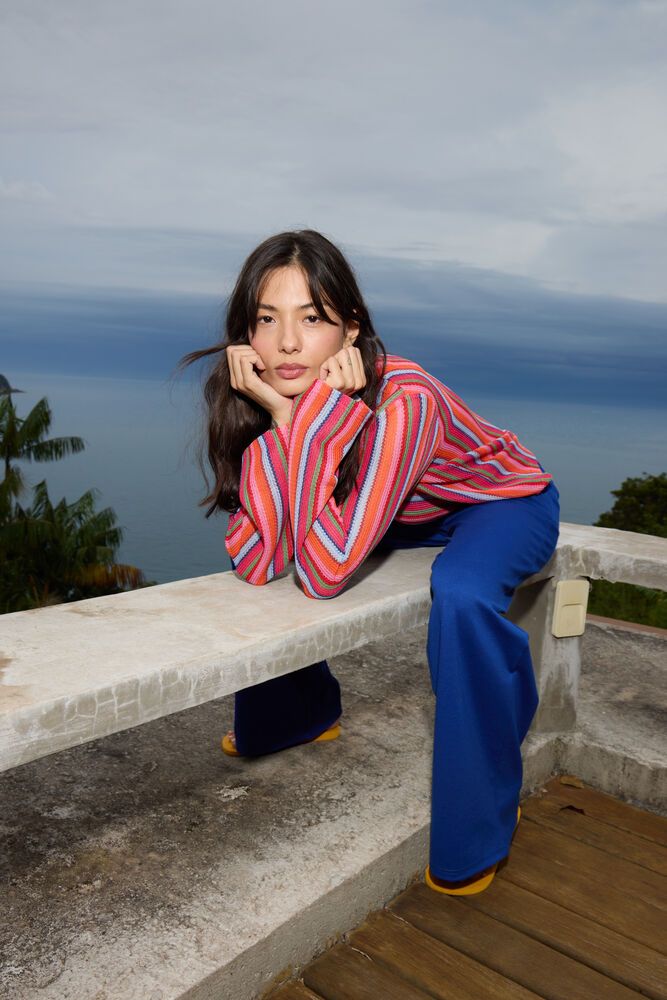 ICHI Libella Long Sleeve Top - Stripe