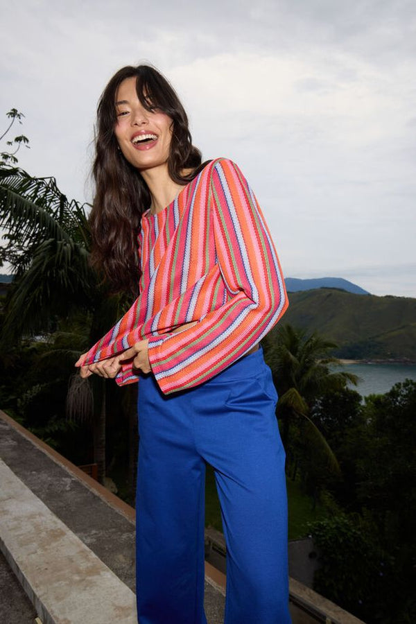 ICHI Libella Long Sleeve Top - Stripe