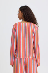 ICHI Libella Long Sleeve Top - Stripe