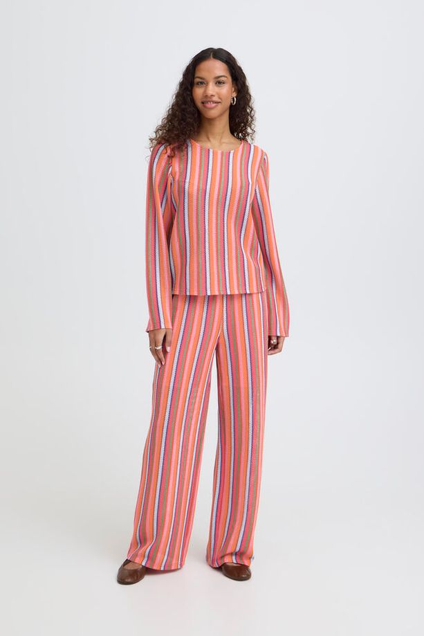 ICHI Libella Long Sleeve Top - Stripe