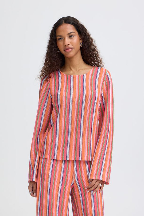 ICHI Libella Long Sleeve Top - Stripe