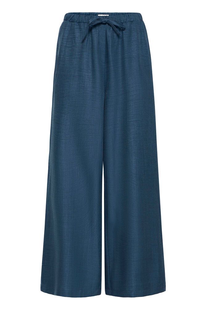 ICHI Katico Wide Leg Trousers - Navy