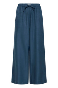 ICHI Katico Wide Leg Trousers - Navy