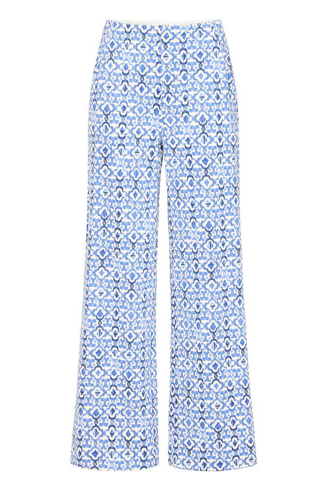 ICHI Kate Print Trousers - Blue