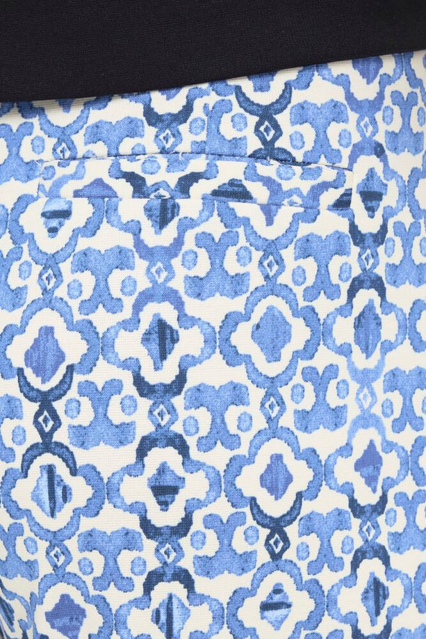 ICHI Kate Print Trousers - Blue