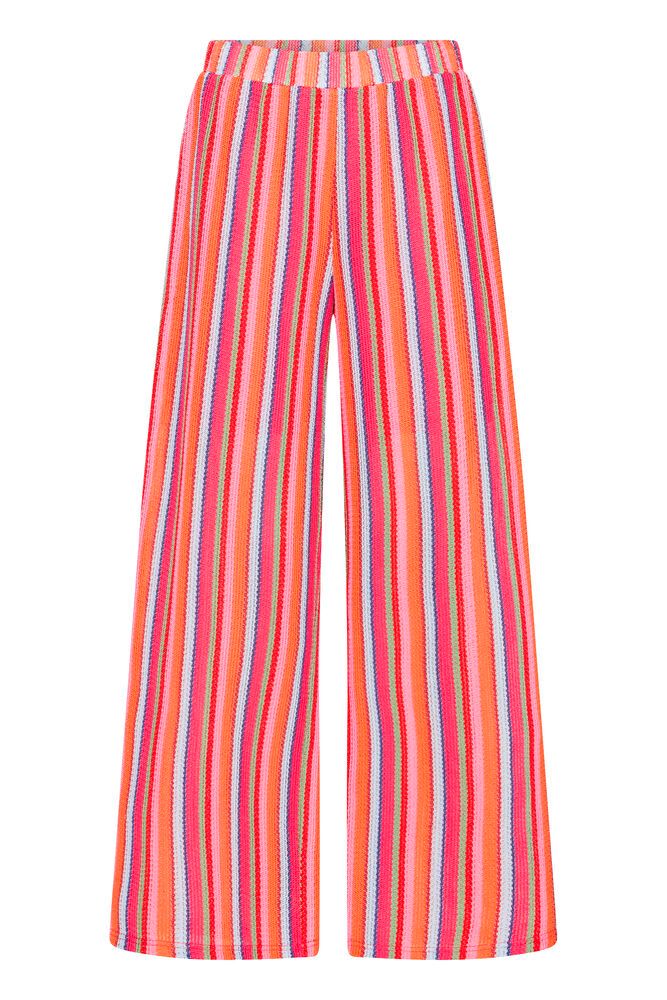 ICHI Libella Stripe Pants - Orange