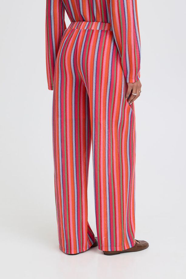 ICHI Libella Stripe Pants - Orange