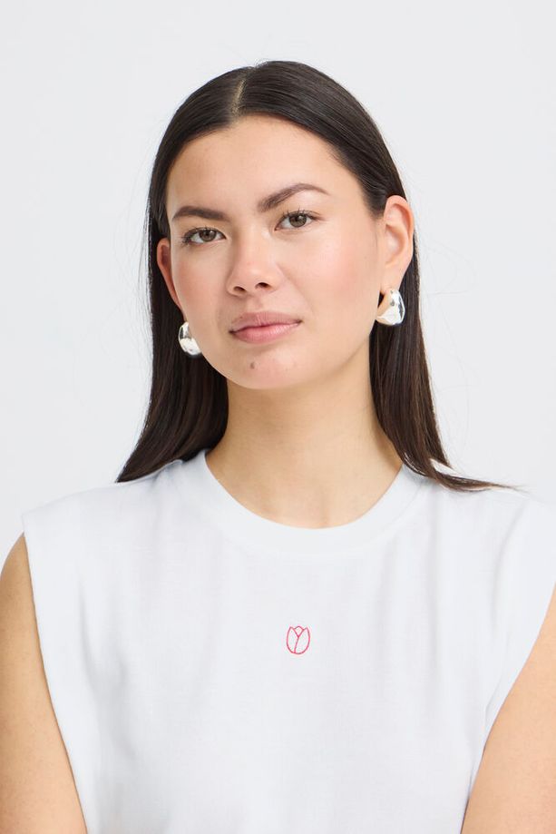 ICHI Libella Sleeveless Top - White