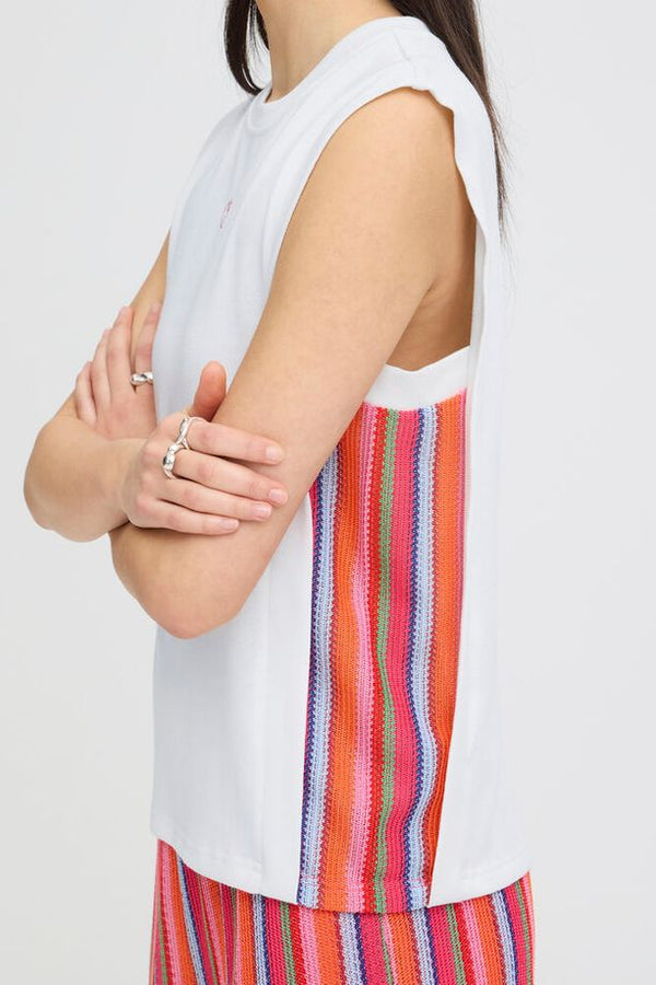 ICHI Libella Sleeveless Top - White