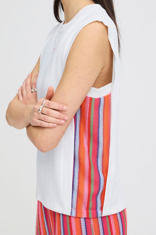 ICHI Libella Sleeveless Top - White