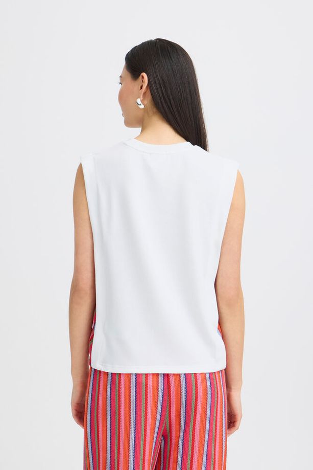 ICHI Libella Sleeveless Top - White