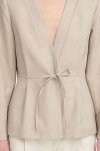 ICHI Hestipo Tie Waist Blazer - Taupe