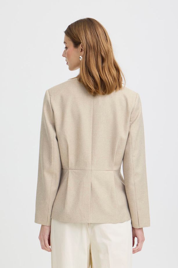 ICHI Hestipo Tie Waist Blazer - Taupe